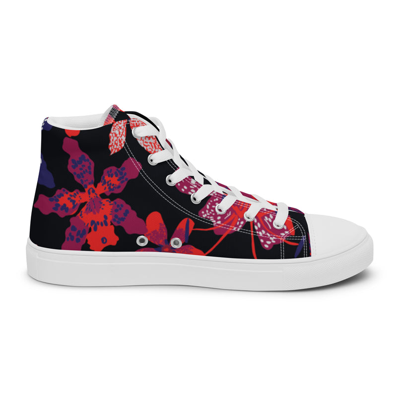 Magenta Floral High Top #114 - Sole Detail | HA!LO Canvas Sneakers