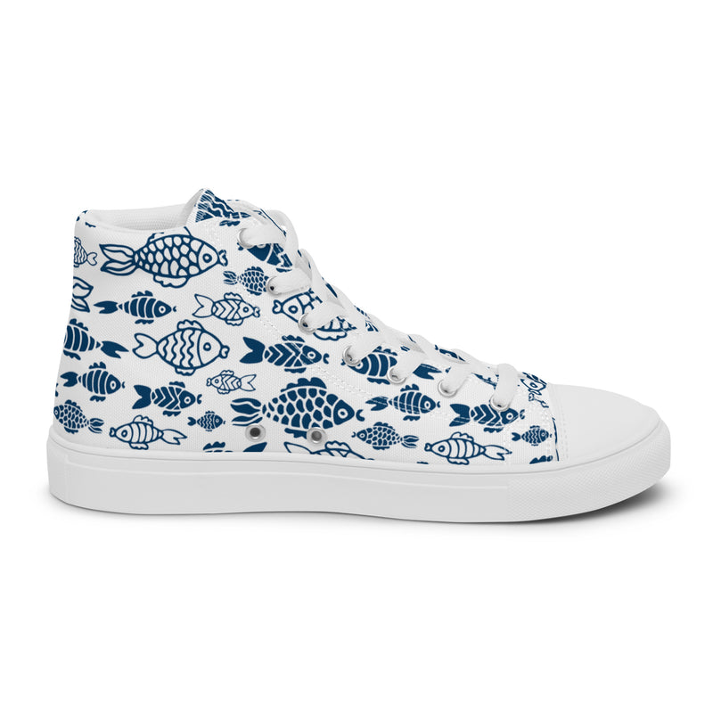 Blue Fish High Top #119 - Sole Detail | HA!LO Canvas Sneakers