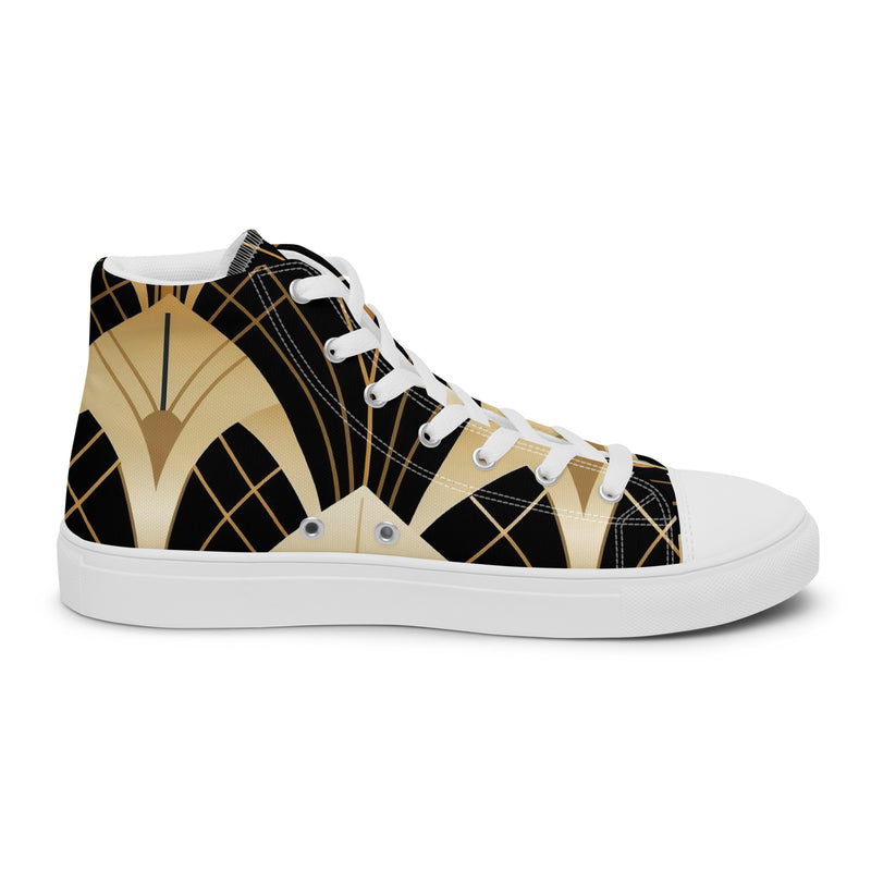 Art Deco Gold High Top #138 - Sole Detail | HA!LO Canvas Sneakers