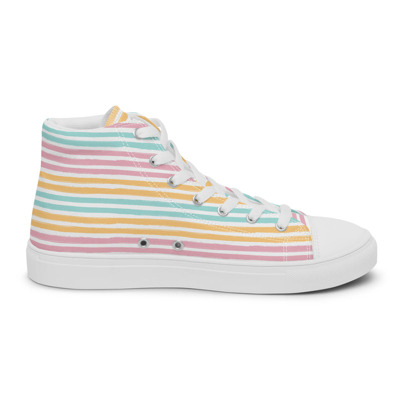 Rainbow Stripe High Top #190 - Sole Detail | HA!LO Canvas Sneakers