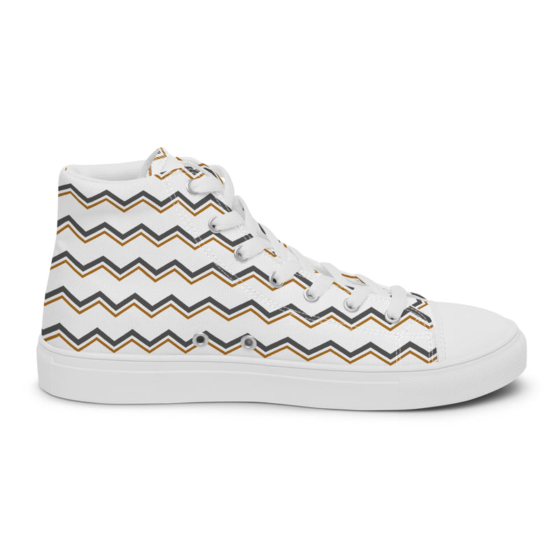 Tan Chevron High Top #208 - Sole Detail | HA!LO Canvas Sneakers