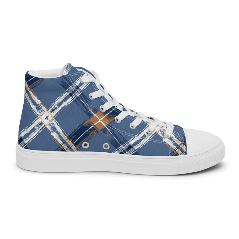 Blue Plaid High Top #229 - Sole Detail | HA!LO Canvas Sneakers