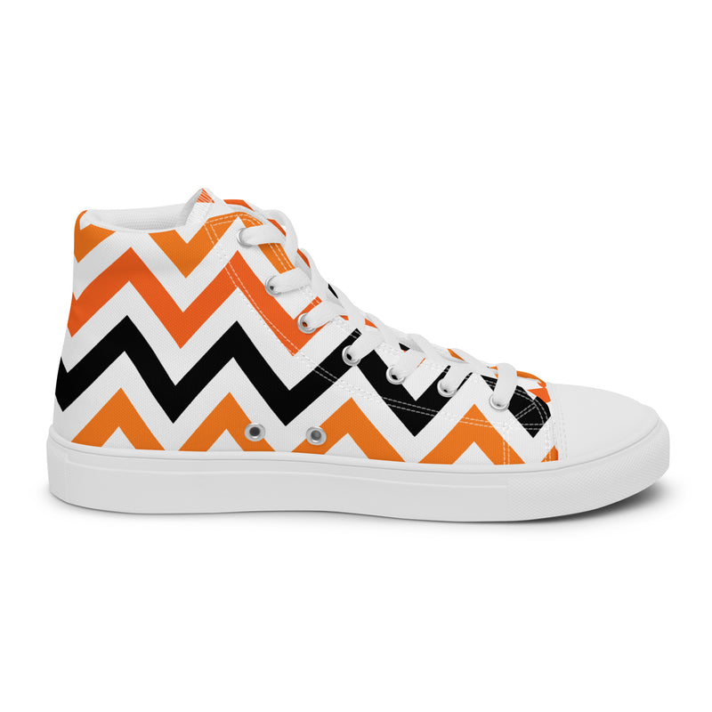 Orange Chevron High Top #252 - Sole Detail | HA!LO Canvas Sneakers