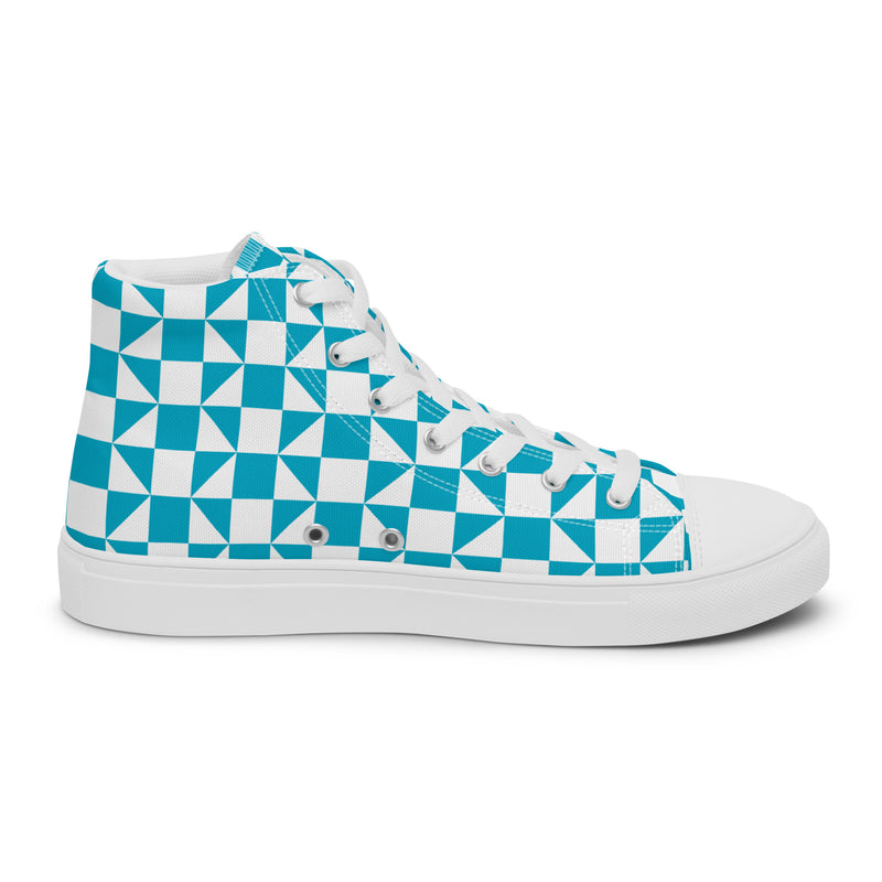 Teal Diamond High Top #296 - Sole Detail | HA!LO Canvas Sneakers