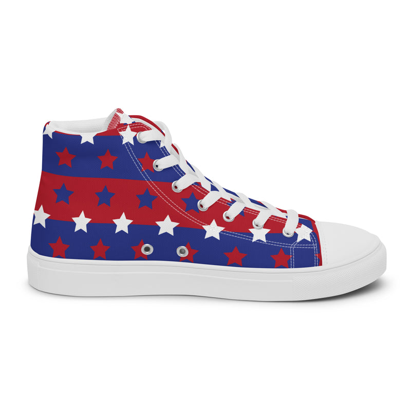 Patriotic Star High Top #322 - Back View | HA!LO Canvas Sneakers
