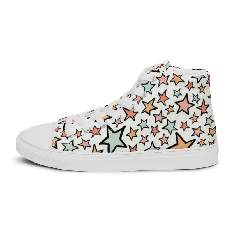 Star Party High Top #29 - Angled View | HA!LO Canvas Sneakers