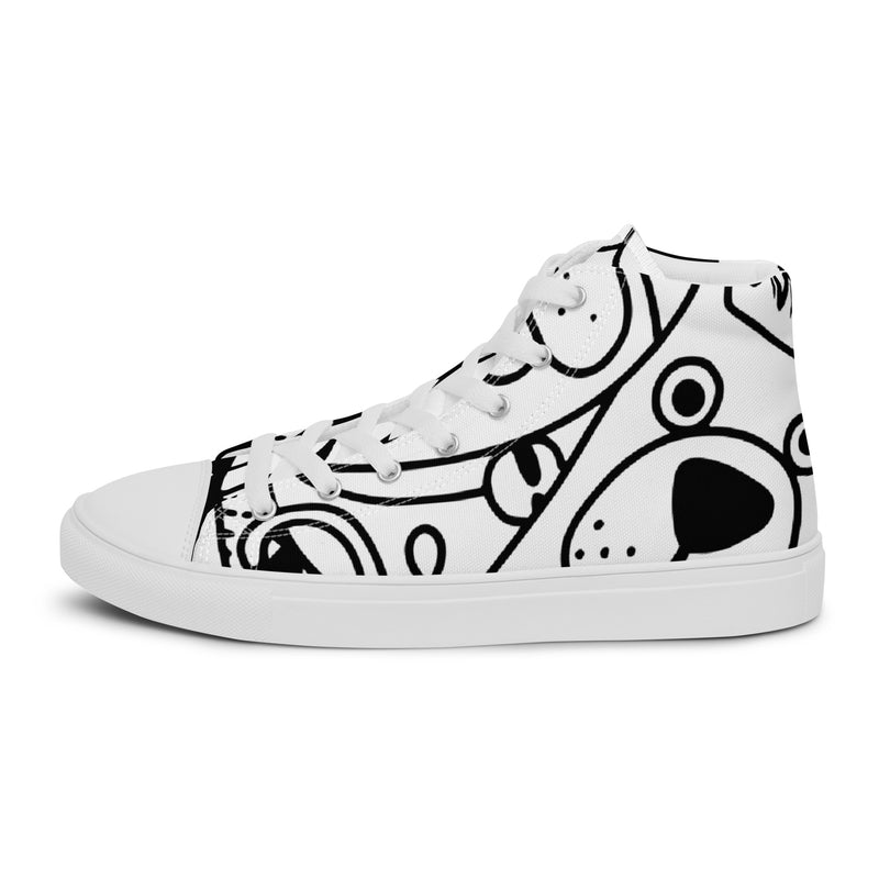 Doodle Art High Top #43 - Angled View | HA!LO Canvas Sneakers