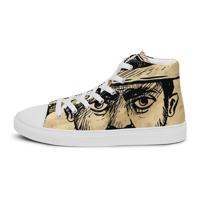 Owl Sketch High Top #48 - Angled View | HA!LO Canvas Sneakers