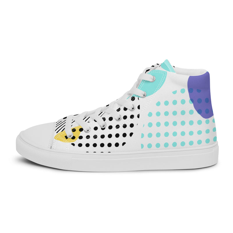 Dot Pop High Top #57 - Angled View | HA!LO Canvas Sneakers