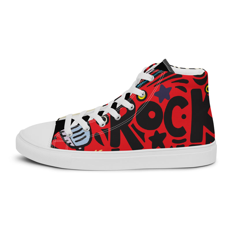Rock Star High Top #65 - Angled View | HA!LO Canvas Sneakers
