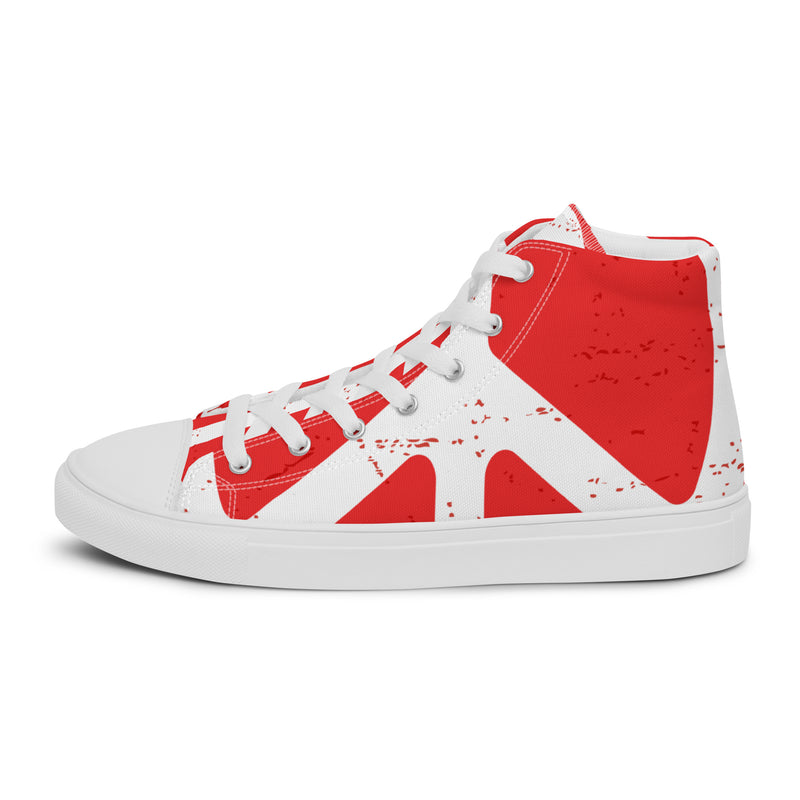 Peace High Top #71 - Angled View | HA!LO Canvas Sneakers