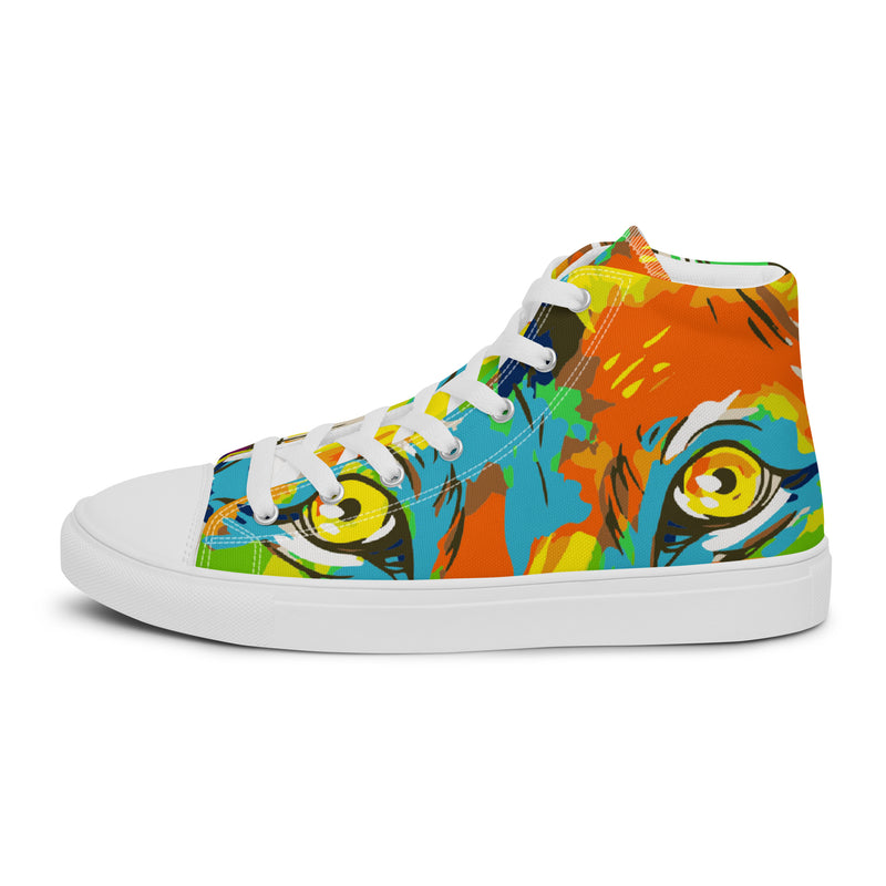 Color Splash High Top #79 - Angled View | HA!LO Canvas Sneakers