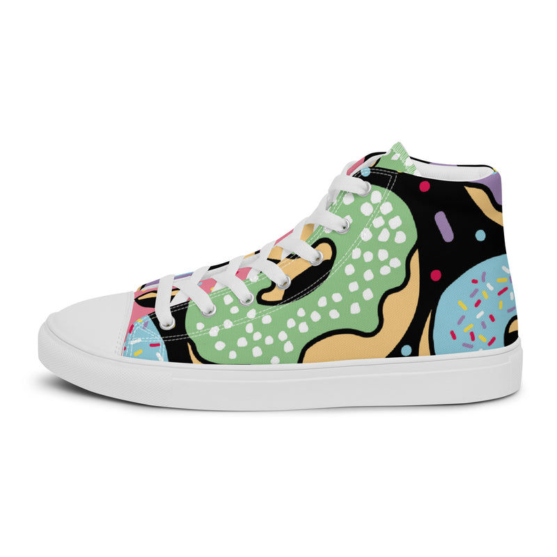 Dino Doodle High Top #82 - Angled View | HA!LO Canvas Sneakers