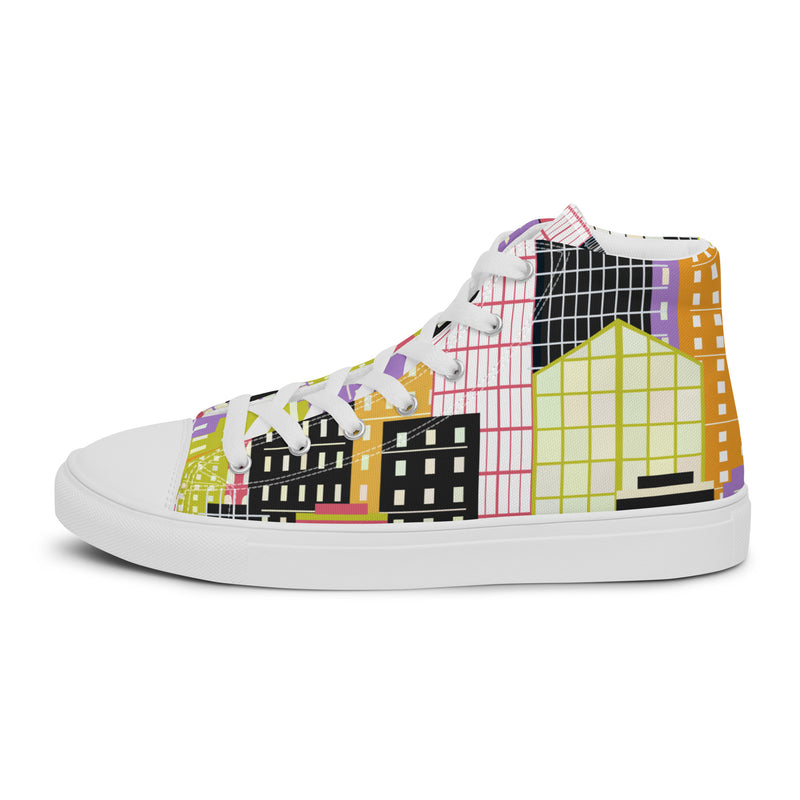 City Skyline High Top #93 - Angled View | HA!LO Canvas Sneakers