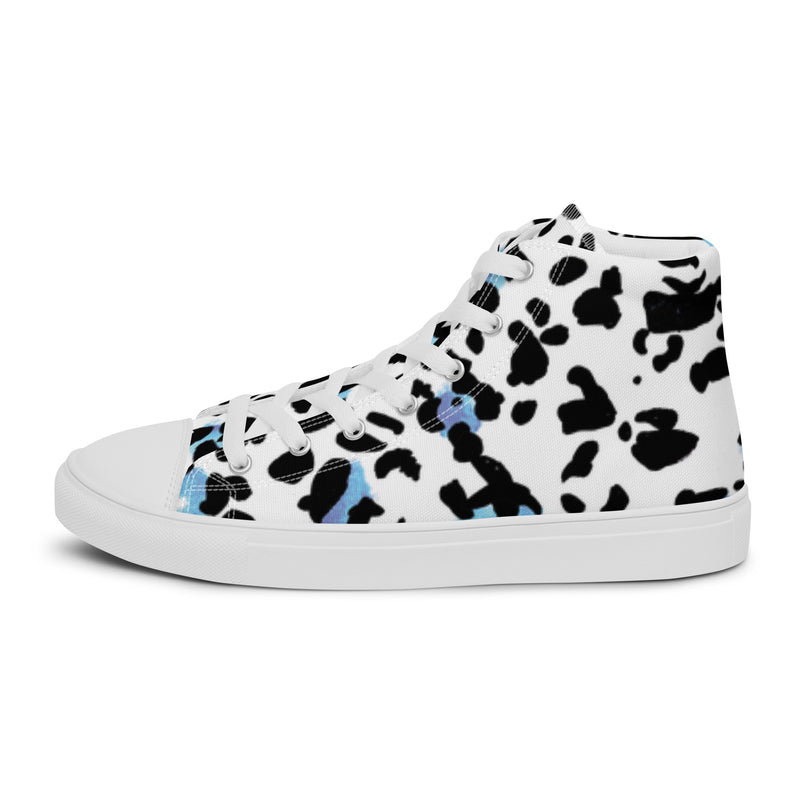 Dalmatian Spot High Top #105 - Angled View | HA!LO Canvas Sneakers