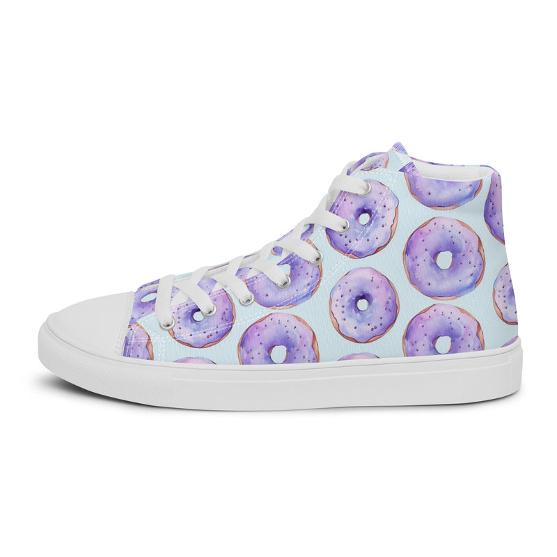 Donut Sprinkle High Top #132 - Angled View | HA!LO Canvas Sneakers