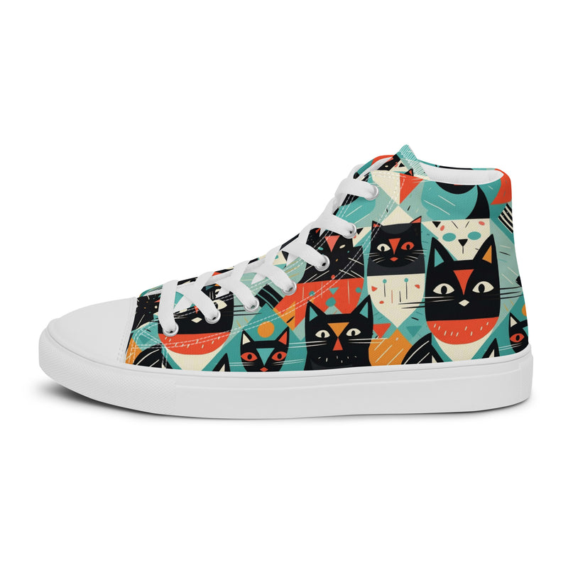 Cat Planter High Top #140 - Angled View | HA!LO Canvas Sneakers