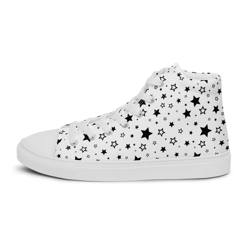 Star Scatter High Top #148 - Angled View | HA!LO Canvas Sneakers