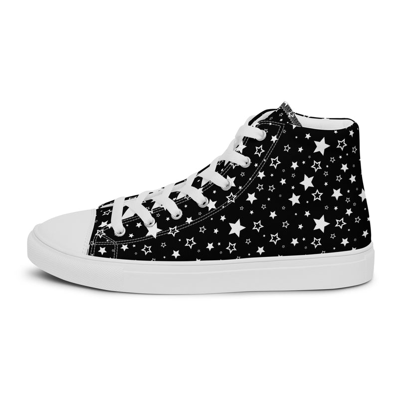 Black Star High Top #152 - Angled View | HA!LO Canvas Sneakers