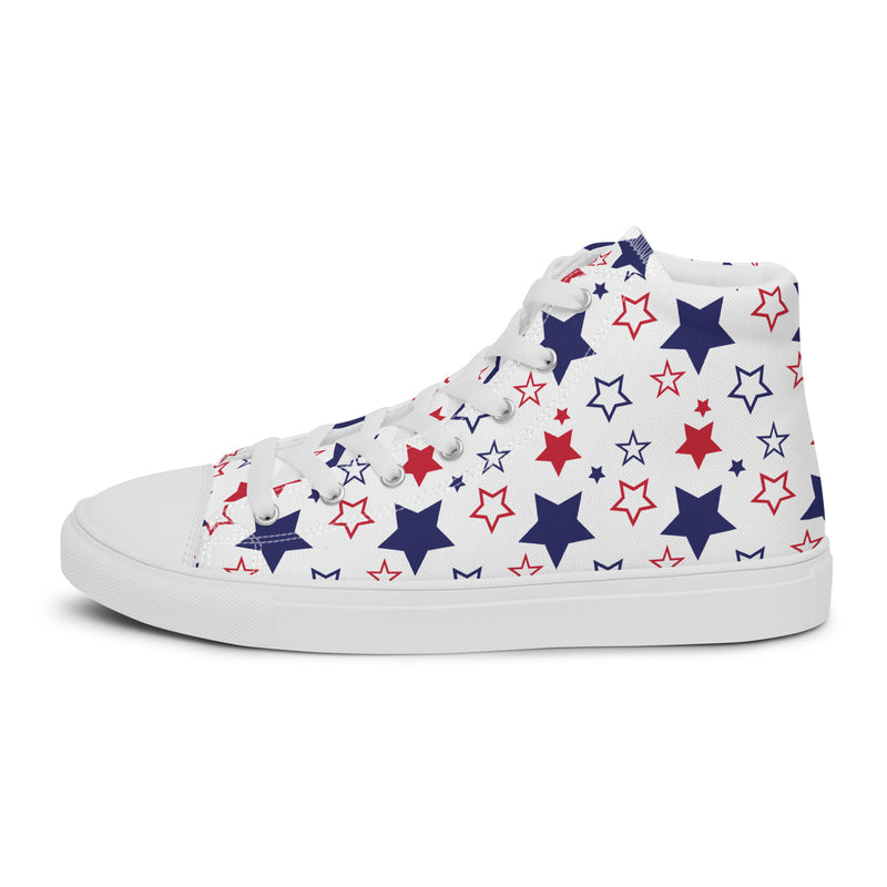 Patriotic Stars High Top #155 - Angled View | HA!LO Canvas Sneakers