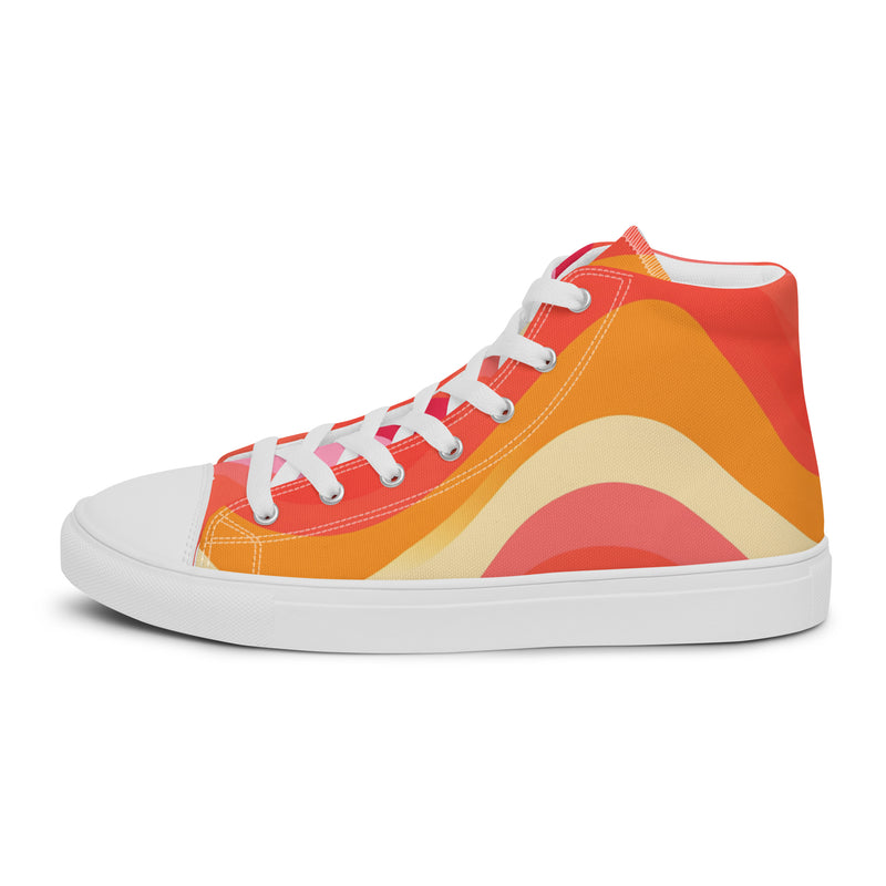 Retro Wave High Top #157 - Angled View | HA!LO Canvas Sneakers