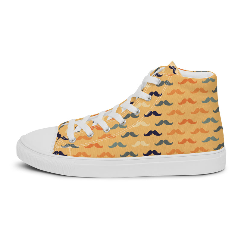 Gold Houndstooth Dad High Top #171 - Angled View | HA!LO Canvas Sneakers