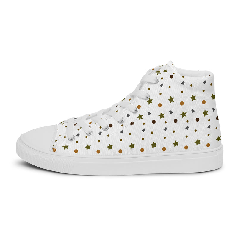 Gold Star High Top #206 - Angled View | HA!LO Canvas Sneakers