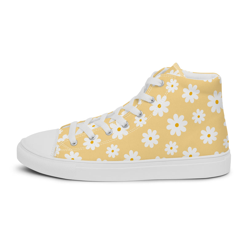 Daisy Gold High Top #240 - Angled View | HA!LO Canvas Sneakers