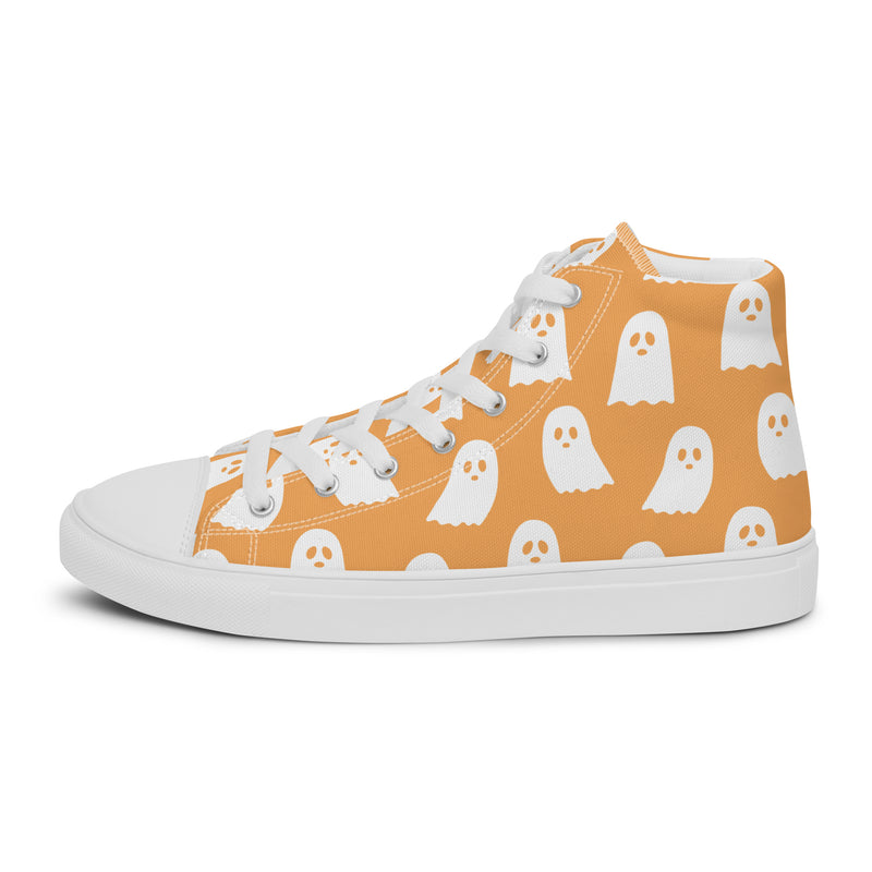 Ghost Party High Top #258 - Angled View | HA!LO Canvas Sneakers