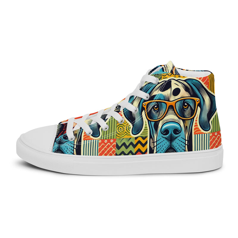 Hipster Hound High Top #287 - Angled View | HA!LO Canvas Sneakers