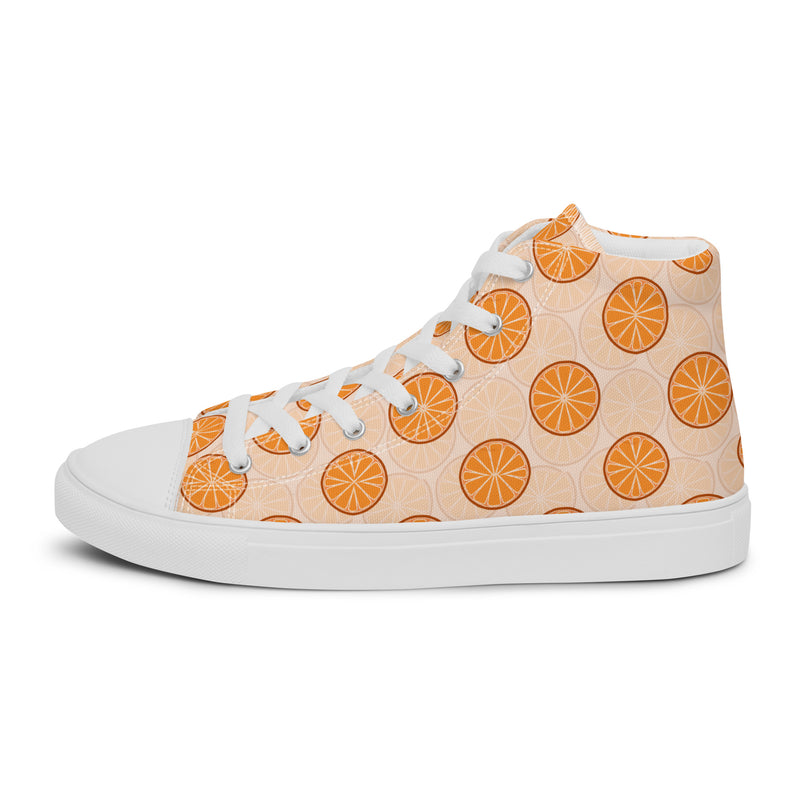 Citrus Slice High Top #307 - Angled View | HA!LO Canvas Sneakers