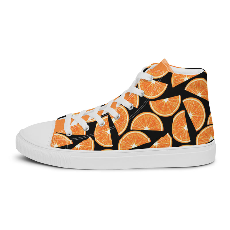 Orange Slice High Top #309 - Angled View | HA!LO Canvas Sneakers