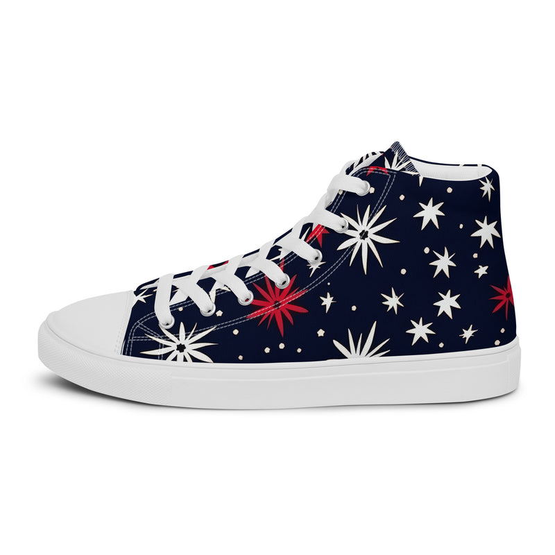 Firework Night High Top #352 - Back View | HA!LO Canvas Sneakers