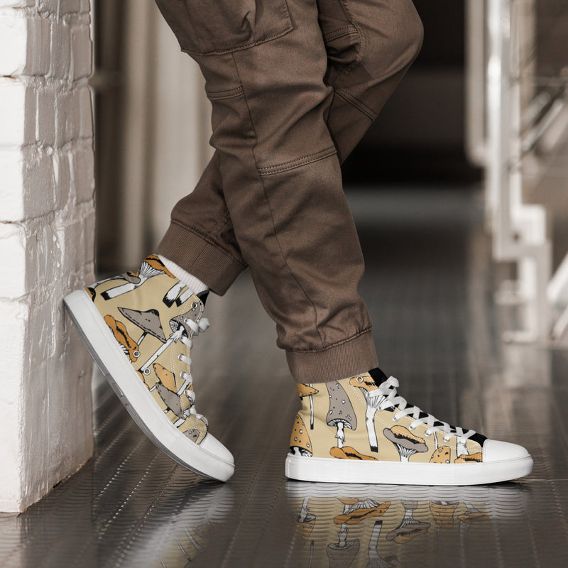 Mushroom Cream High Top #8 - Opposite Side | HA!LO Canvas Sneakers
