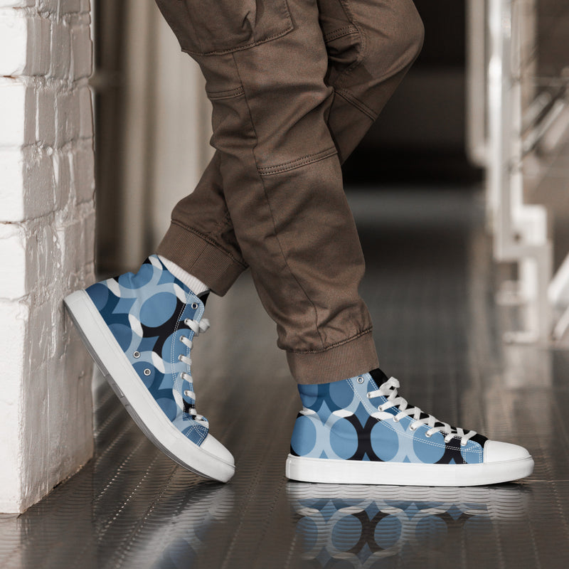 Blue Circle High Top #13 - Opposite Side | HA!LO Canvas Sneakers