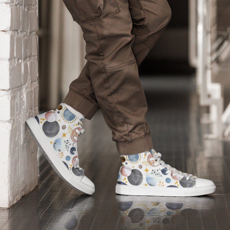 Cosmic Cream High Top #25 - Opposite Side | HA!LO Canvas Sneakers
