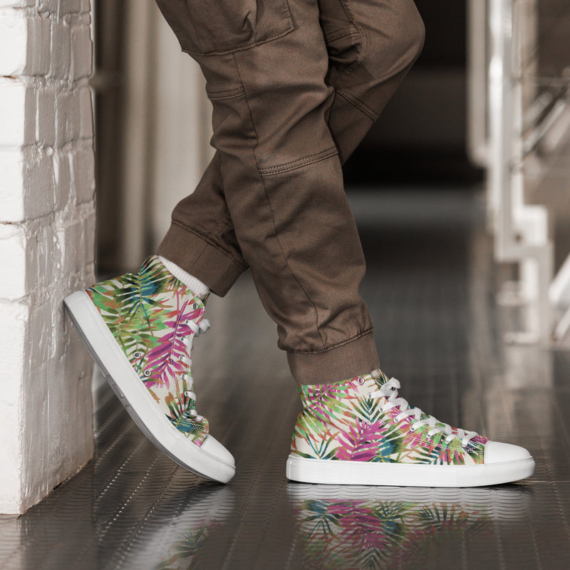 Tropical Leaf High Top #31 - Opposite Side | HA!LO Canvas Sneakers