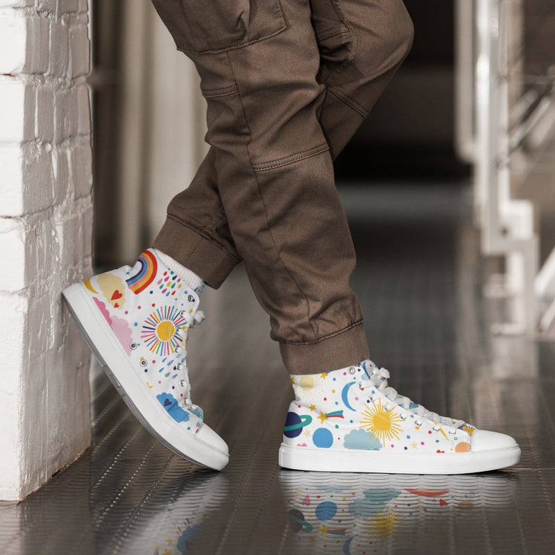 Celestial Mix High Top #34 - Opposite Side | HA!LO Canvas Sneakers