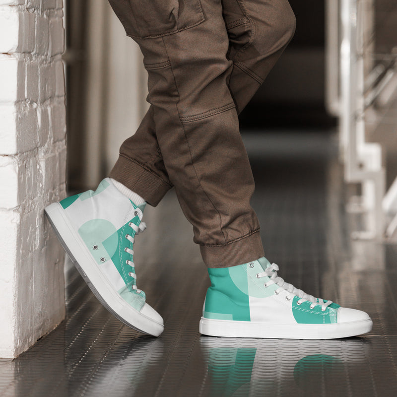 Mint Abstract High Top #42 - Opposite Side | HA!LO Canvas Sneakers