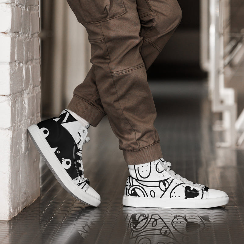 Doodle Art High Top #43 - Opposite Side | HA!LO Canvas Sneakers