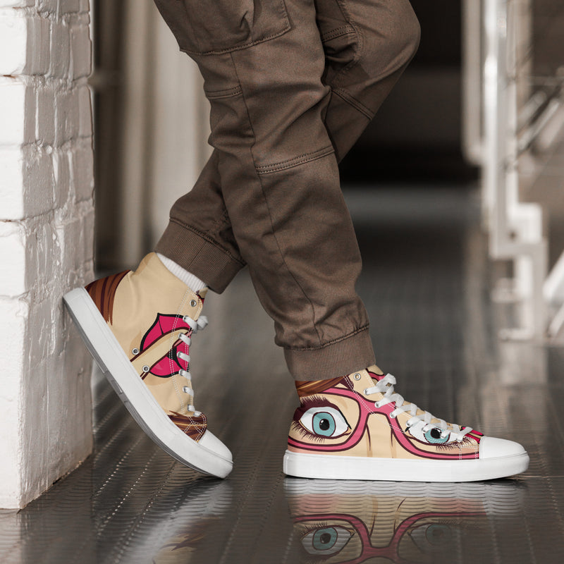 Owl Glasses High Top #46 - Opposite Side | HA!LO Canvas Sneakers