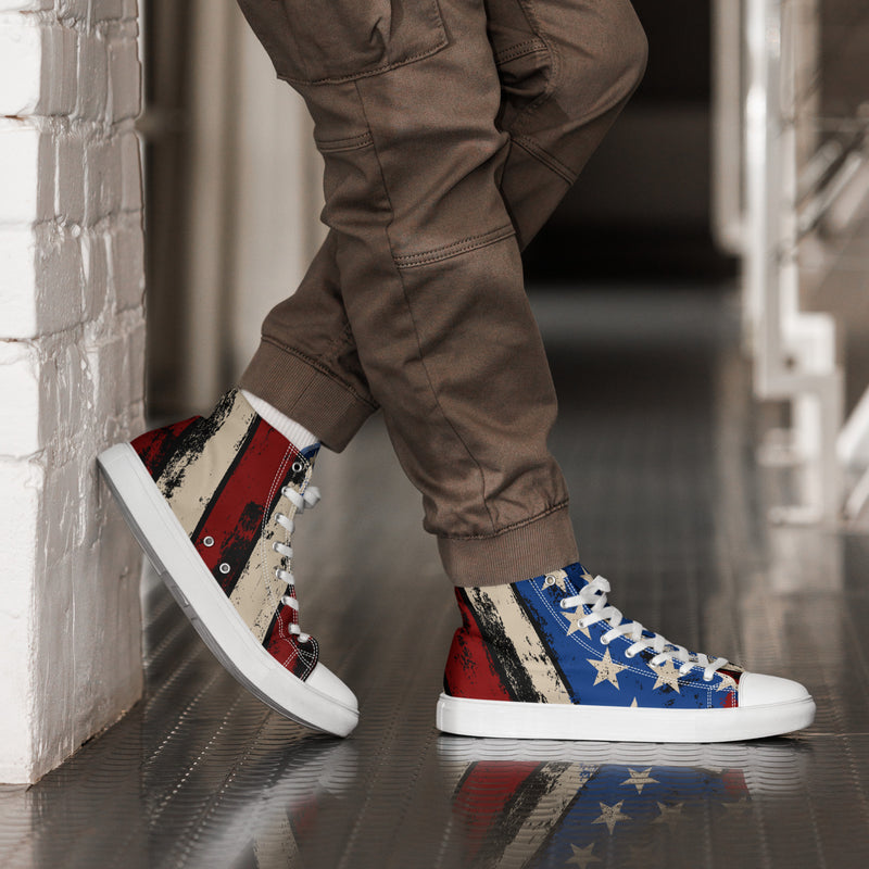American Flag High Top #47 - Opposite Side | HA!LO Canvas Sneakers
