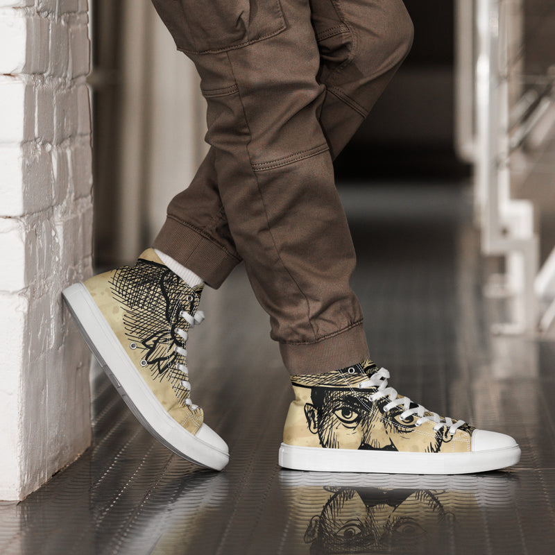 Owl Sketch High Top #48 - Opposite Side | HA!LO Canvas Sneakers