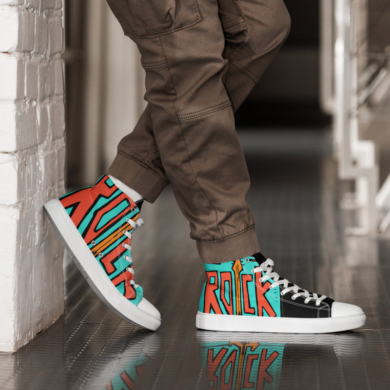 Rock Teal High Top #61 - Opposite Side | HA!LO Canvas Sneakers