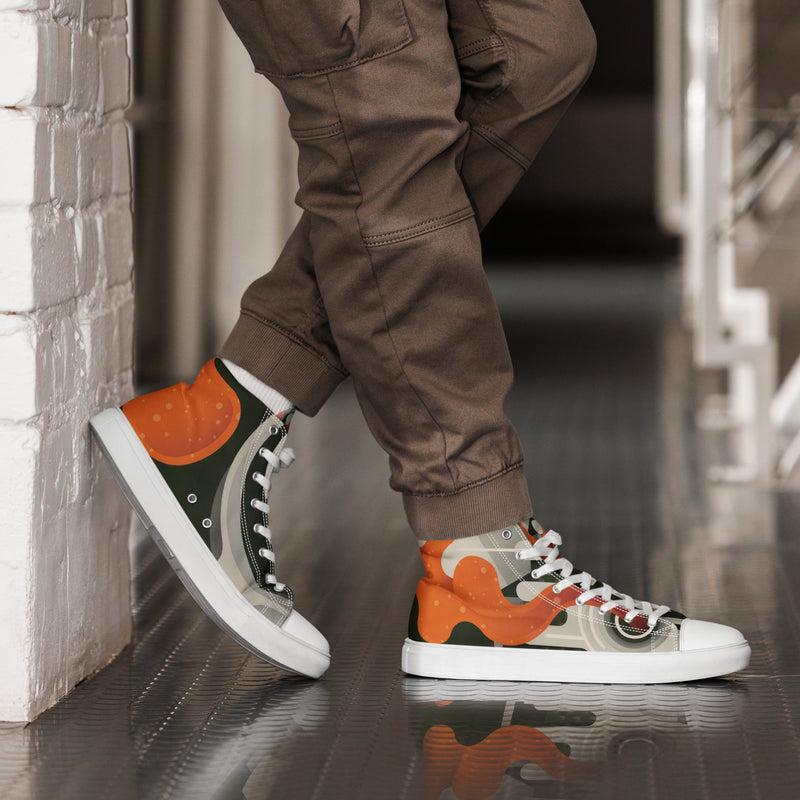 Abstract Camo High Top #66 - Opposite Side | HA!LO Canvas Sneakers