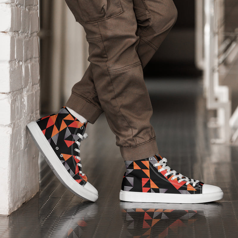 Red Triangle High Top #74 - Opposite Side | HA!LO Canvas Sneakers