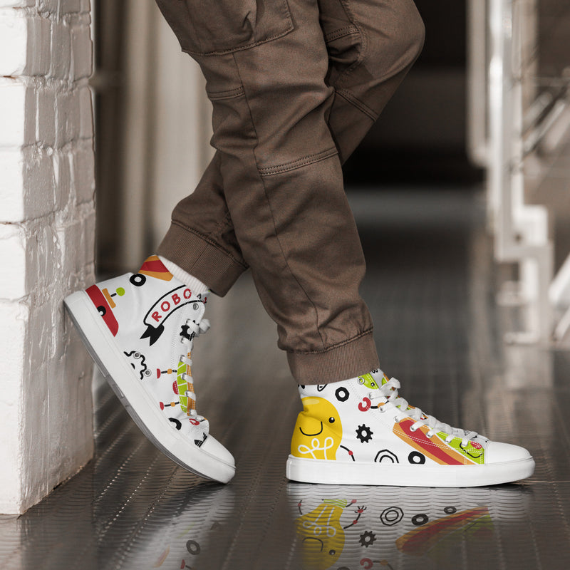 Emoji Doodle High Top #76 - Opposite Side | HA!LO Canvas Sneakers