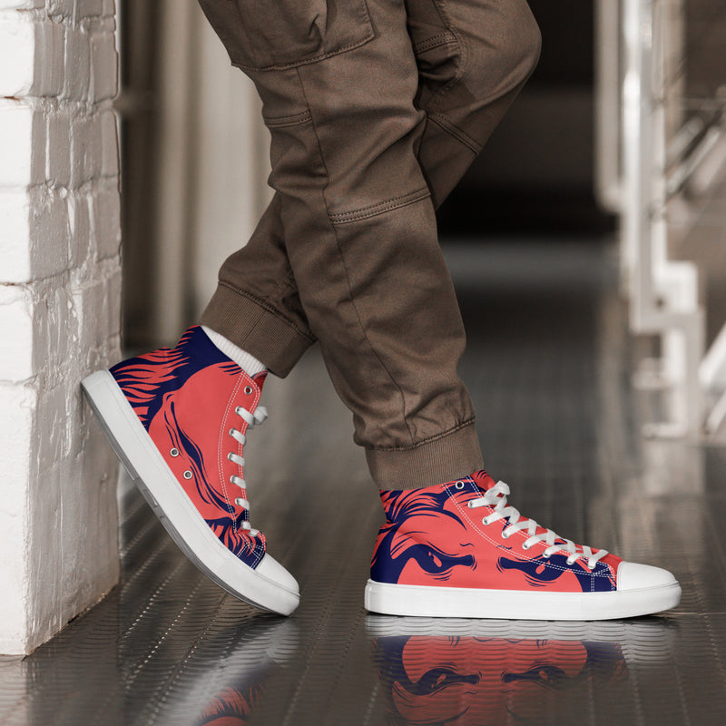 Red Pop Art High Top #80 - Opposite Side | HA!LO Canvas Sneakers
