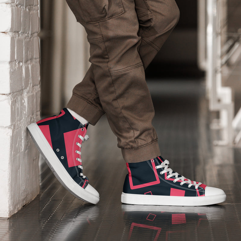 Navy Abstract High Top #88 - Opposite Side | HA!LO Canvas Sneakers