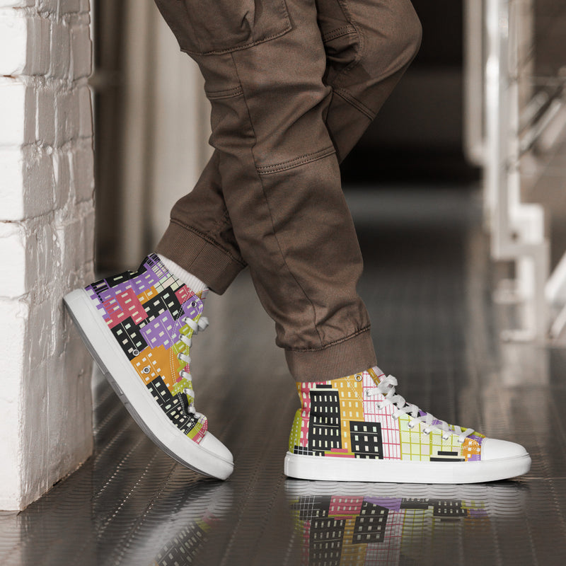 City Skyline High Top #93 - Opposite Side | HA!LO Canvas Sneakers